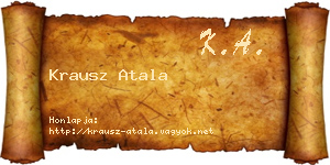Krausz Atala névjegykártya